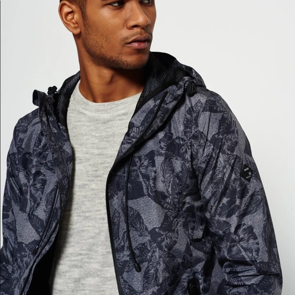 RARE Superdry Storm Zip Cagoule SM black windbreaker jacket hood waterproof EUC